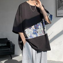 Load image into Gallery viewer, Bear Contrast Patchwork Short-sleeved Shirt