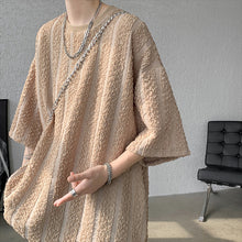 Load image into Gallery viewer, Vertical Striped Quarter Sleeve Casual T-Shirt