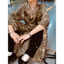 Load image into Gallery viewer, Leopard Satin Long Loose Pajamas