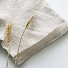 Load image into Gallery viewer, Linen Vintage Round Neck Button Down T-shirt