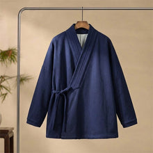 Load image into Gallery viewer, Fleece Lined Diagonal Placket Loose Hanfu Cardigan