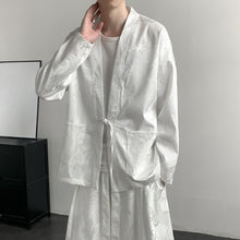 Load image into Gallery viewer, Dark Dragon Pattern Loose-fitting Hanfu Taoist Robe Cardigan Culottes