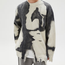 Load image into Gallery viewer, Tie-dye Paneled Fringed Ripped Sweater