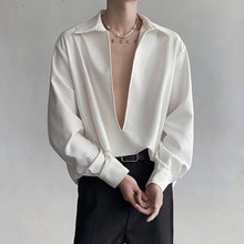 Load image into Gallery viewer, Loose White Deep V-neck Casual Shirt
