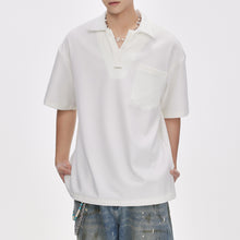 Load image into Gallery viewer, Fake Two-piece American Polo Collar Loose T-shirt