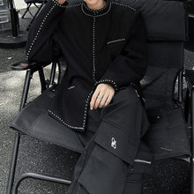 Load image into Gallery viewer, Cropped Stand Collar Blazer with Studs