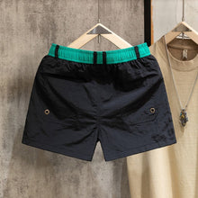 Load image into Gallery viewer, Loose-fit Color-block Beach Shorts with Lining