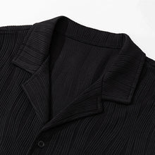 Load image into Gallery viewer, Pleated Breathable Blazer Collar Short Sleeve Shirt