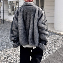 Load image into Gallery viewer, Winter Retro Oversized Stand Collar Faux Fur Coat
