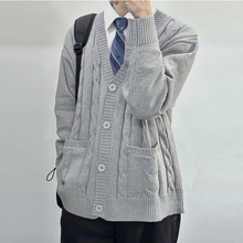 Load image into Gallery viewer, Black DK Uniform Long Sleeve Cardigan Sweater