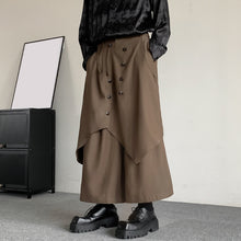 Load image into Gallery viewer, Retro Layered Buttoned Irregular Culottes