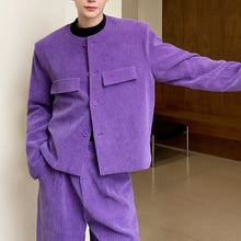 Load image into Gallery viewer, Collarless Suit Jacket Wide-leg Trousers Two-piece Suit