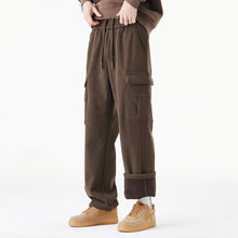 Load image into Gallery viewer, Corduroy Plus Velvet Thickened Large Pocket Pants