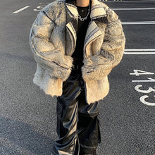 Load image into Gallery viewer, Striped Eco-friendly Fur Double-sided Plush Jacket