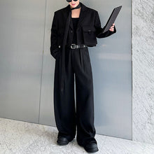 Load image into Gallery viewer, Three-dimensional Pocket Short Suit Jacket Wide-leg Pants Two-piece Set