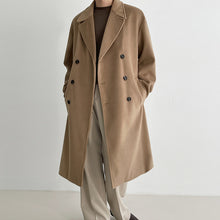 Load image into Gallery viewer, Woolen Mid-length Loose Windbreaker Coat