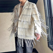 Load image into Gallery viewer, Tassel Sequin Double-Layer Mesh Stage Party Blazer