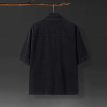 Load image into Gallery viewer, Denim Loose Button-Up T-Shirt