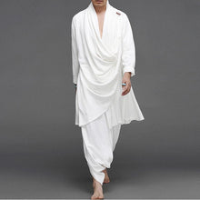 Load image into Gallery viewer, Vintage Cotton and Linen Loose Meditation Cape Jacket Harem Pants Two-piece Set