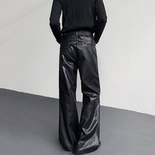 Load image into Gallery viewer, Vintage Zipper PU Leather Bootcut Trousers