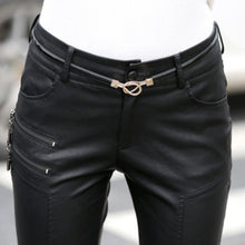 Load image into Gallery viewer, Tight PU Leather High Waist Black Skinny Pants