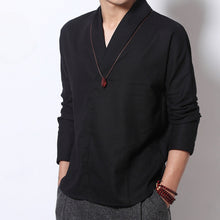 Load image into Gallery viewer, Vintage Cotton and Linen Long-sleeved Shirt