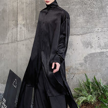 Load image into Gallery viewer, Half Turtleneck Mid-length Slit Silhouette Long-sleeved Loose Shirt
