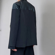 Load image into Gallery viewer, PU Leather Panel Blazer