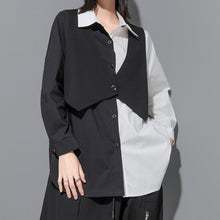Load image into Gallery viewer, Fake Two Piece Long Sleeve Vest Shirt