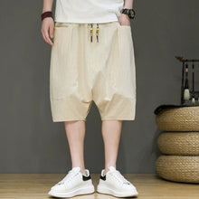 Load image into Gallery viewer, Linen Loose-fitting Low-rise Baggy Casual Shorts