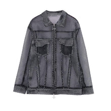 Load image into Gallery viewer, Cutout Mesh Casual Double Zip Jacket