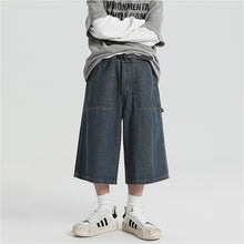 Load image into Gallery viewer, American Denim Cropped Loose Wide-leg Shorts