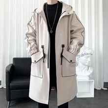 Load image into Gallery viewer, Hooded Mid-length Windbreaker Jacket