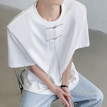 Load image into Gallery viewer, Short-Sleeved T-shirt With Metal Buttons