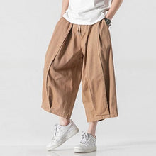 Load image into Gallery viewer, Cotton and Linen Wide Leg Bloomers Cropped Pants