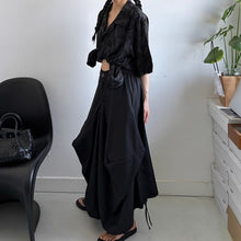 Load image into Gallery viewer, Irregular 3D Drawstring Loose Wide-leg Pants