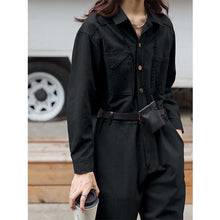 Load image into Gallery viewer, Straight Waist Cinching Buttons Jumpsuits
