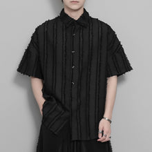 Load image into Gallery viewer, Vertical Striped Vintage Fringe Patchwork Shirt