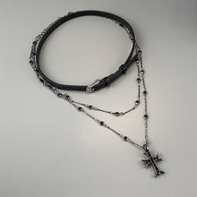 Load image into Gallery viewer, Black Cross Stacking Necklace