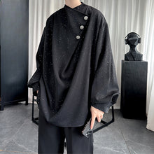 Load image into Gallery viewer, Starry Black Long Sleeve Drape Shirt
