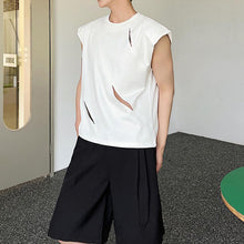 Load image into Gallery viewer, Ripped Shoulder Pads Sleeveless Tank Top