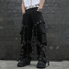 Load image into Gallery viewer, Heavy Pleated Patchwork Loose Drape Jeans