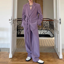 Load image into Gallery viewer, Rolled-up Sleeves Design Lace-up Suit Jacket Loose Casual Pants Two-piece Suit