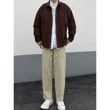 Load image into Gallery viewer, Corduroy Zip-up Pockets Soft Shirts