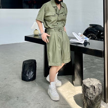 Load image into Gallery viewer, Double-breasted Workwear Two-piece Set