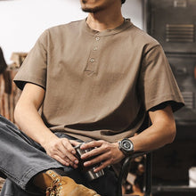 Load image into Gallery viewer, 250g Heavyweight Loose Fit Cotton Henley Shirt