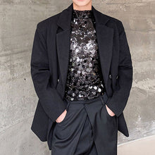 Load image into Gallery viewer, Sequin Party Stage Stand Collar Tight T-Shirt