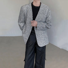 Load image into Gallery viewer, Shiny Silver Collarless Jacket