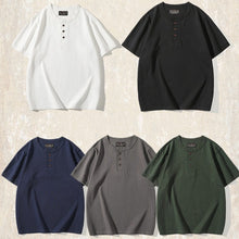 Load image into Gallery viewer, 320g Heavyweight Loose Fit Henley T-Shirt