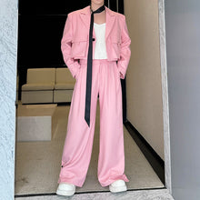 Load image into Gallery viewer, Three-dimensional Pocket Short Suit Jacket Wide-leg Pants Two-piece Set